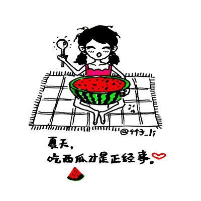 雪吃瓜表情包可爱