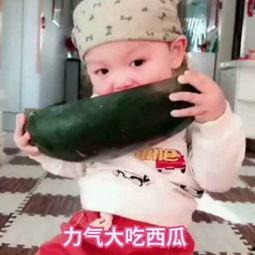 小孩吃瓜的视频,小宝贝欢乐吃瓜瞬间  第2张